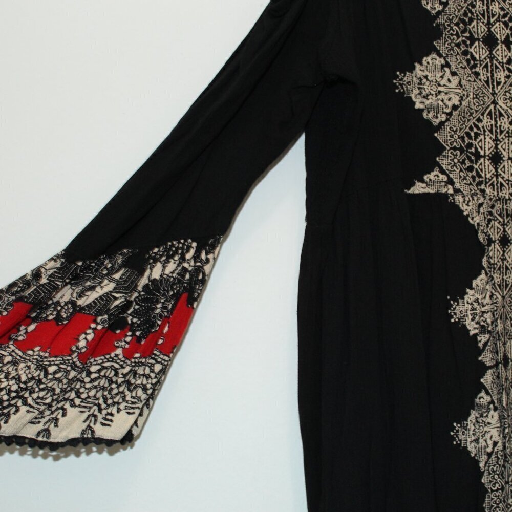 Angie Black Boho Cold Shoulder Dress Size Large - Picture 4 of 11